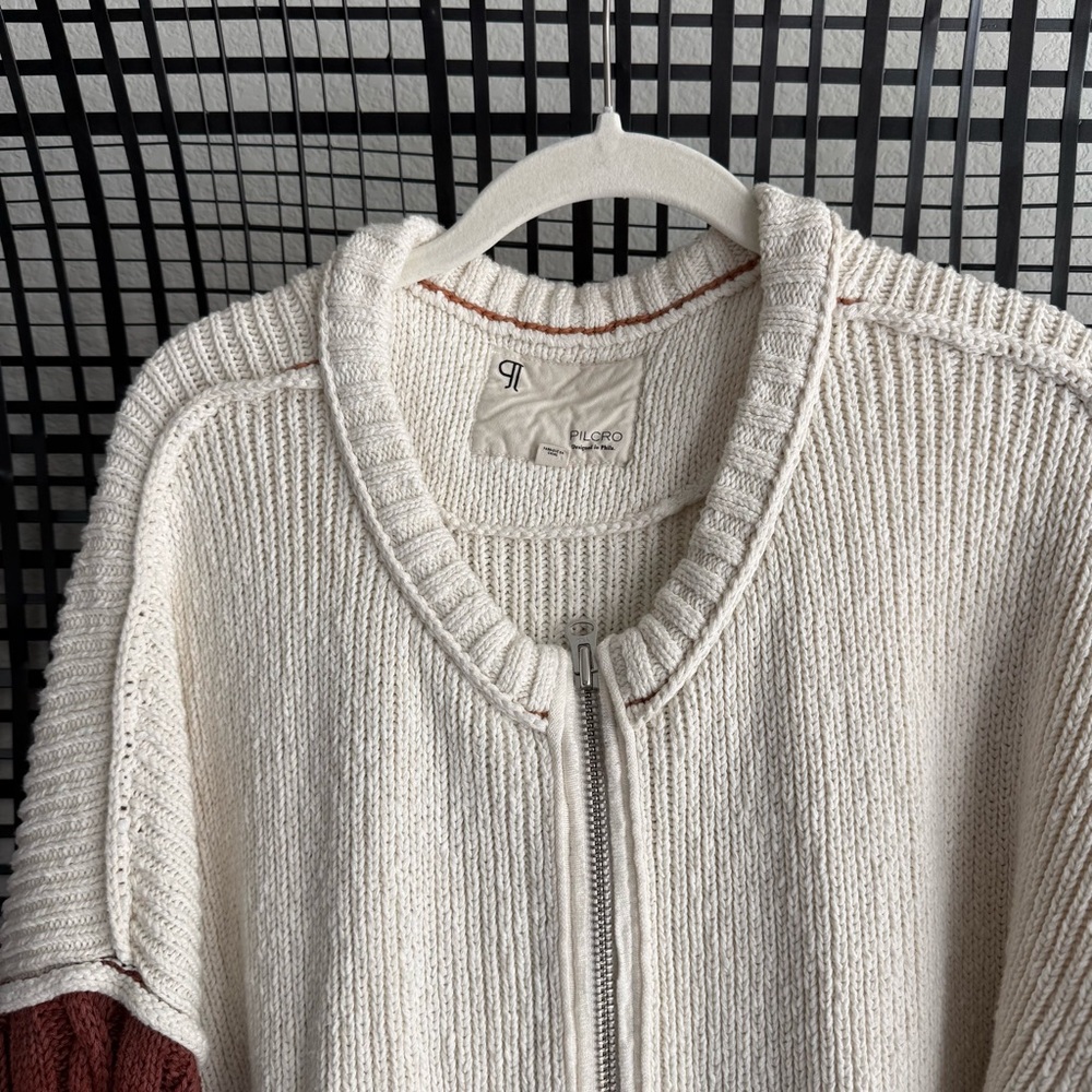Anthropologie Pilcro Cable-Knit Icon Zip-Up Sweater - Picture 3 of 7